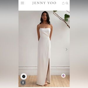 Jenny Yoo Satin Lorena Dress Ivory
